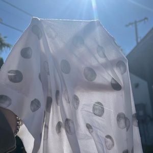 Mesh polka dot t shirt